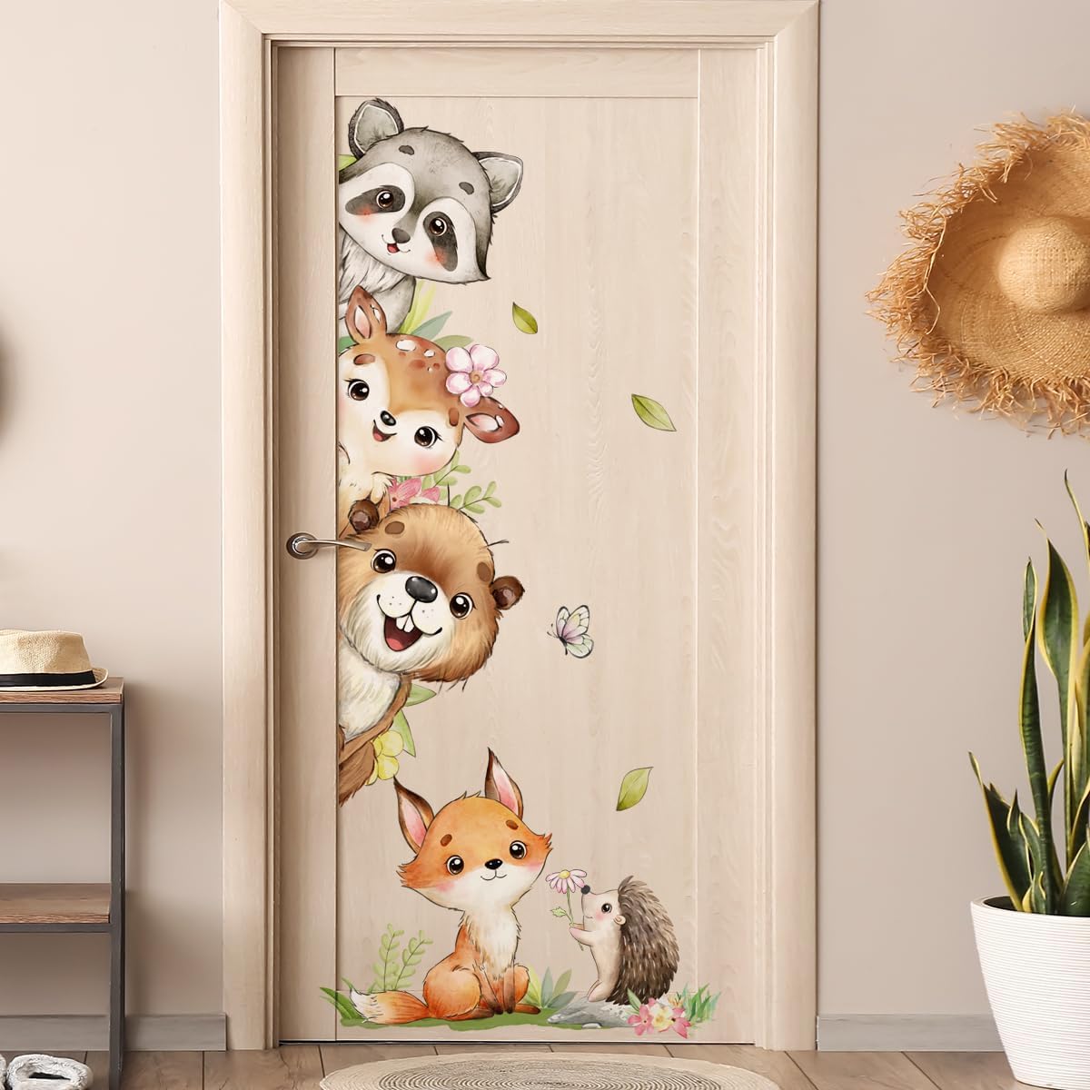 Watercolor Jungle Animal Wall Decals for Baby Nursery