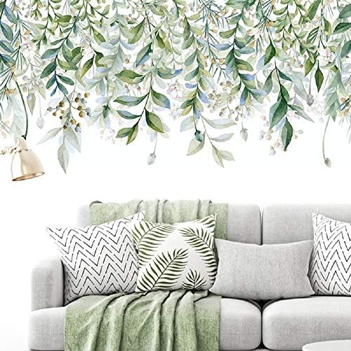 Amazon 3D Hanging Green Leaves Wall Decor Stickers