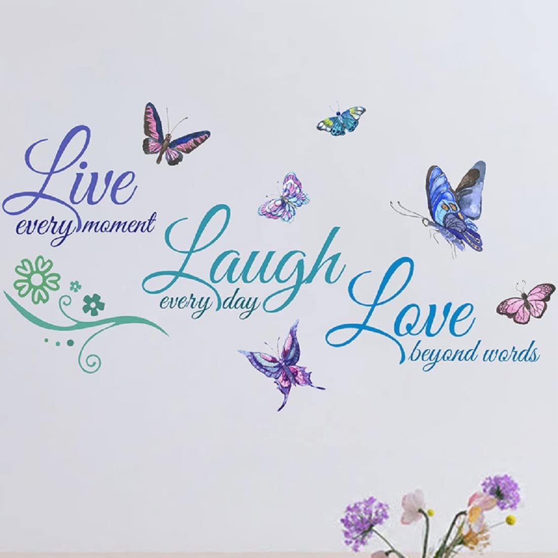 Live Laugh Love Wall Decals Butterfly Motivational Quotes