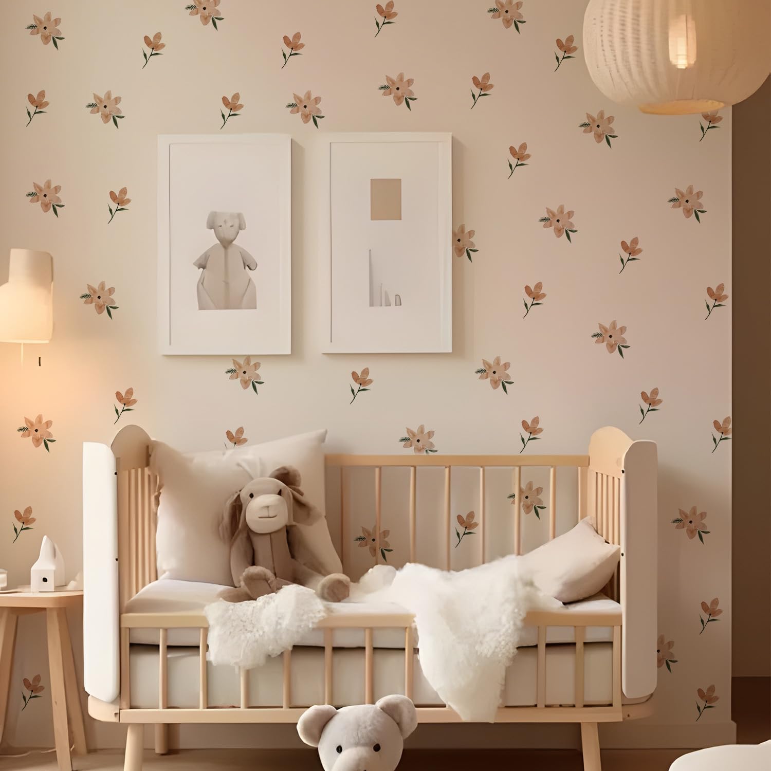 QUCHENG Boho Watercolor Wall Stickers 4 Sheets