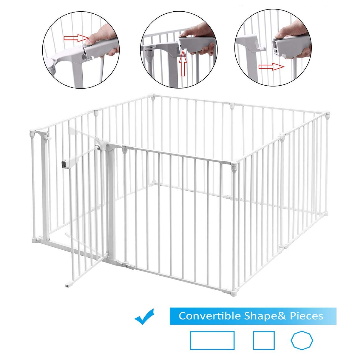 Costzon Baby Safety Gate with Walk-Through Door