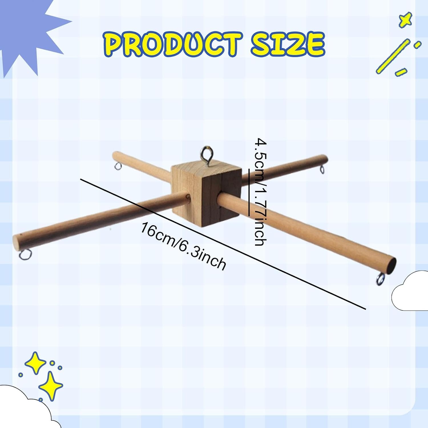 Wooden Mobile Frame Kit for Baby Room Decor