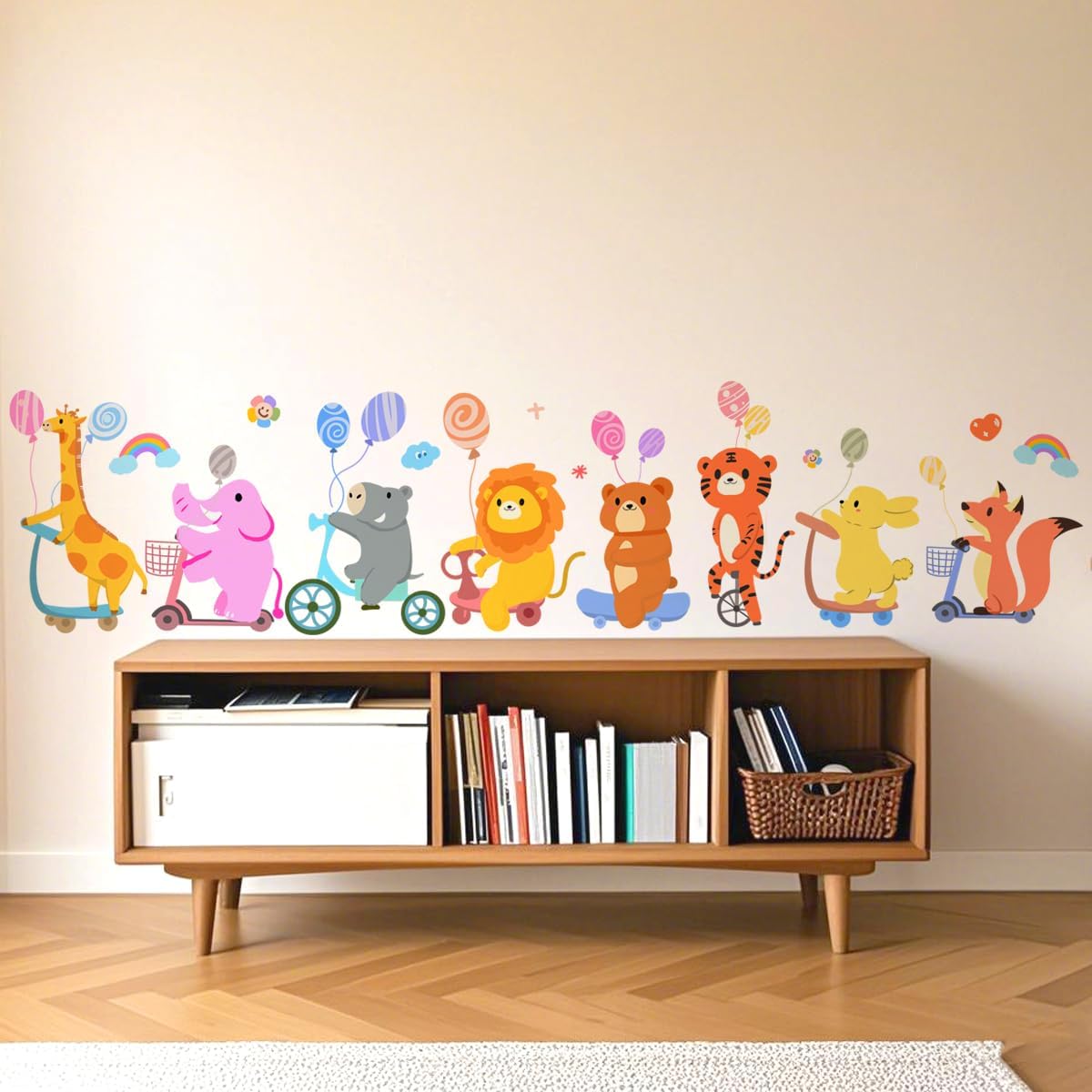 Colorful Animal Wall Decals for Playrooms and Nurseries