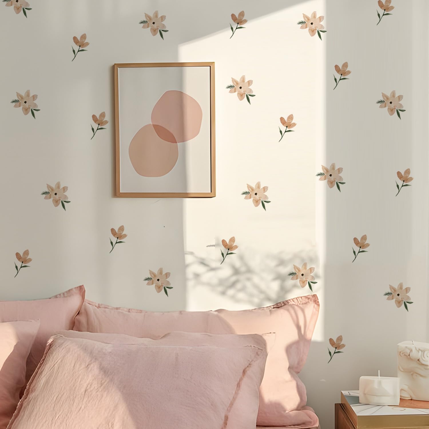 QUCHENG Boho Watercolor Wall Stickers 4 Sheets