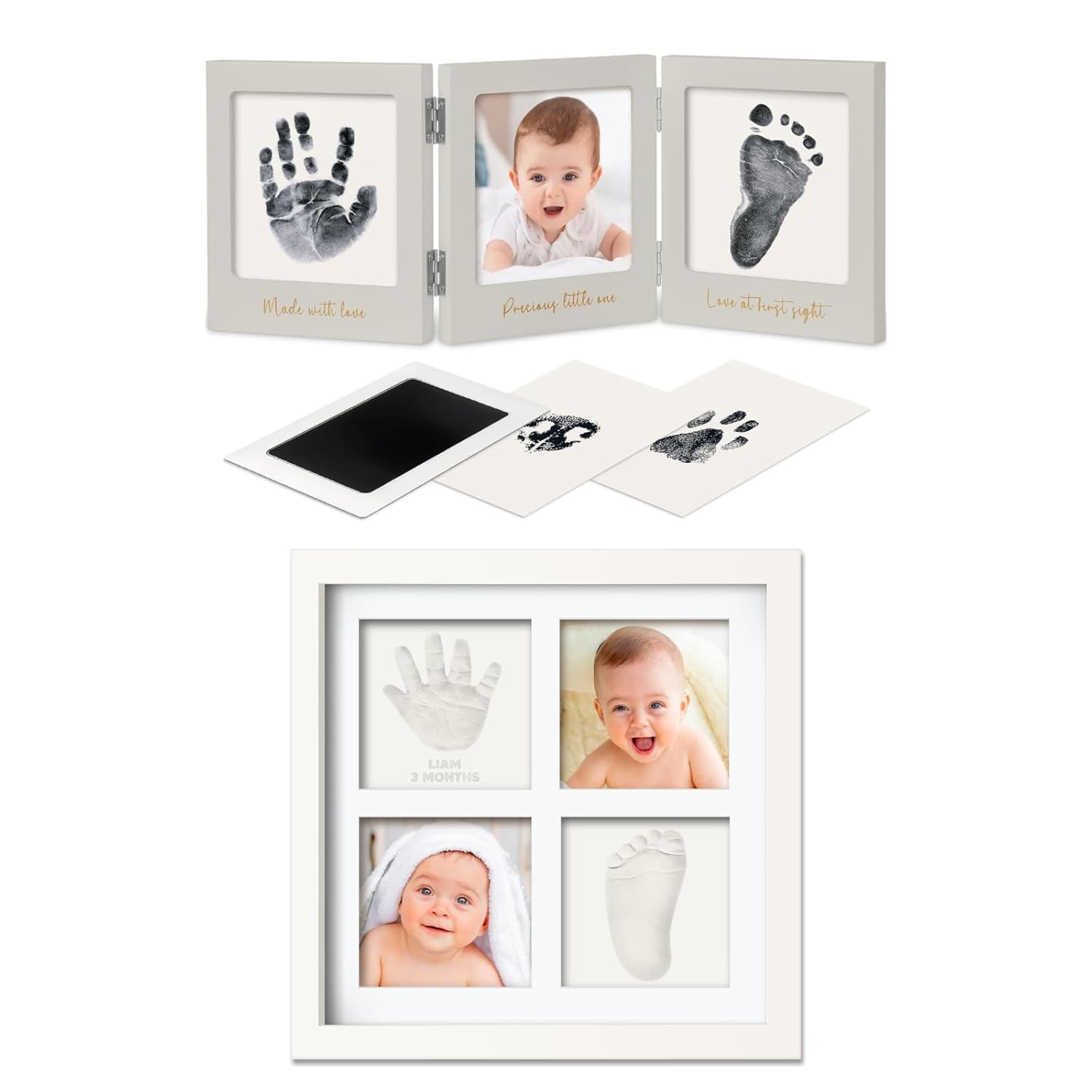 KeaBabies Inkless Handprint Footprint Keepsake Frame