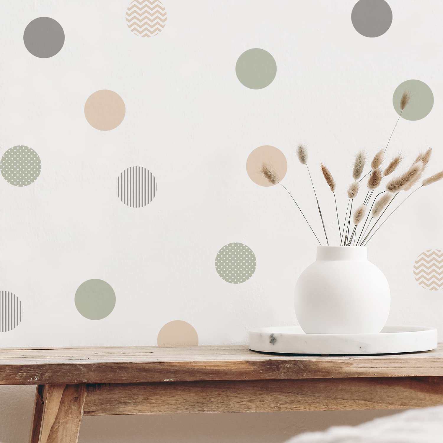Boho Polka Dot Wall Decals 72 PCS for Kids Room