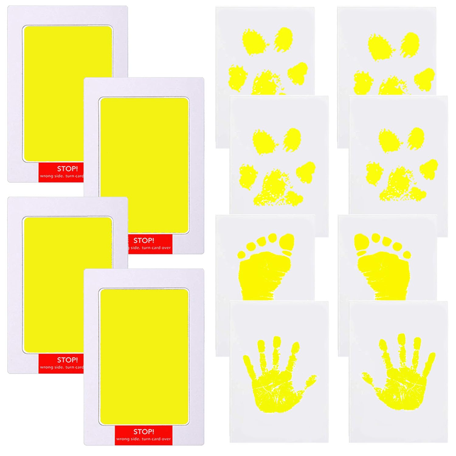 LelonHo Inkless Hand and Footprint Kit 4 Pack Yellow