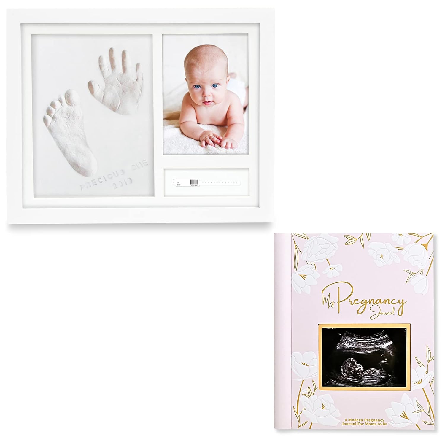 Personalized Baby Handprint Footprint Kit with Pregnancy Journal