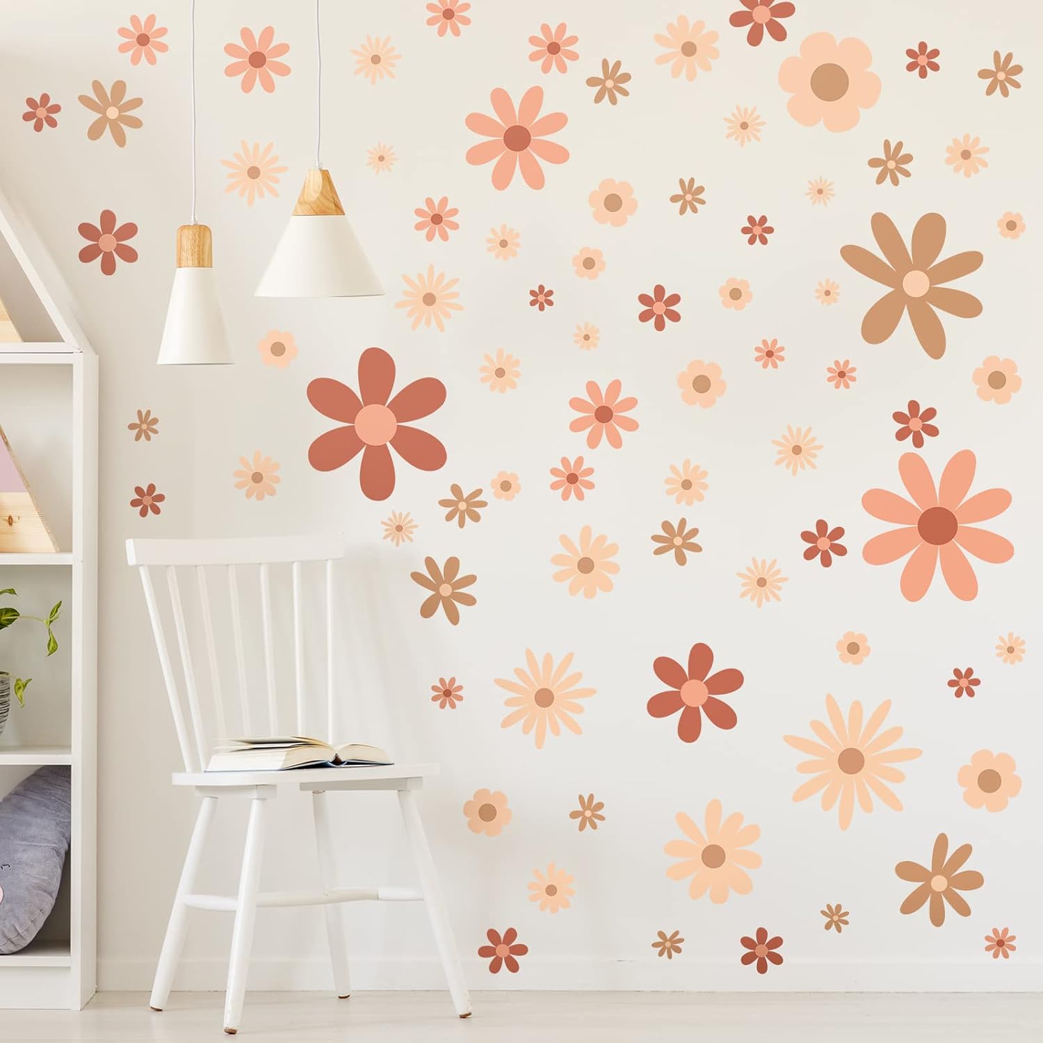 Kisston 90 Pcs Daisy Wall Decal Alphabet Stickers