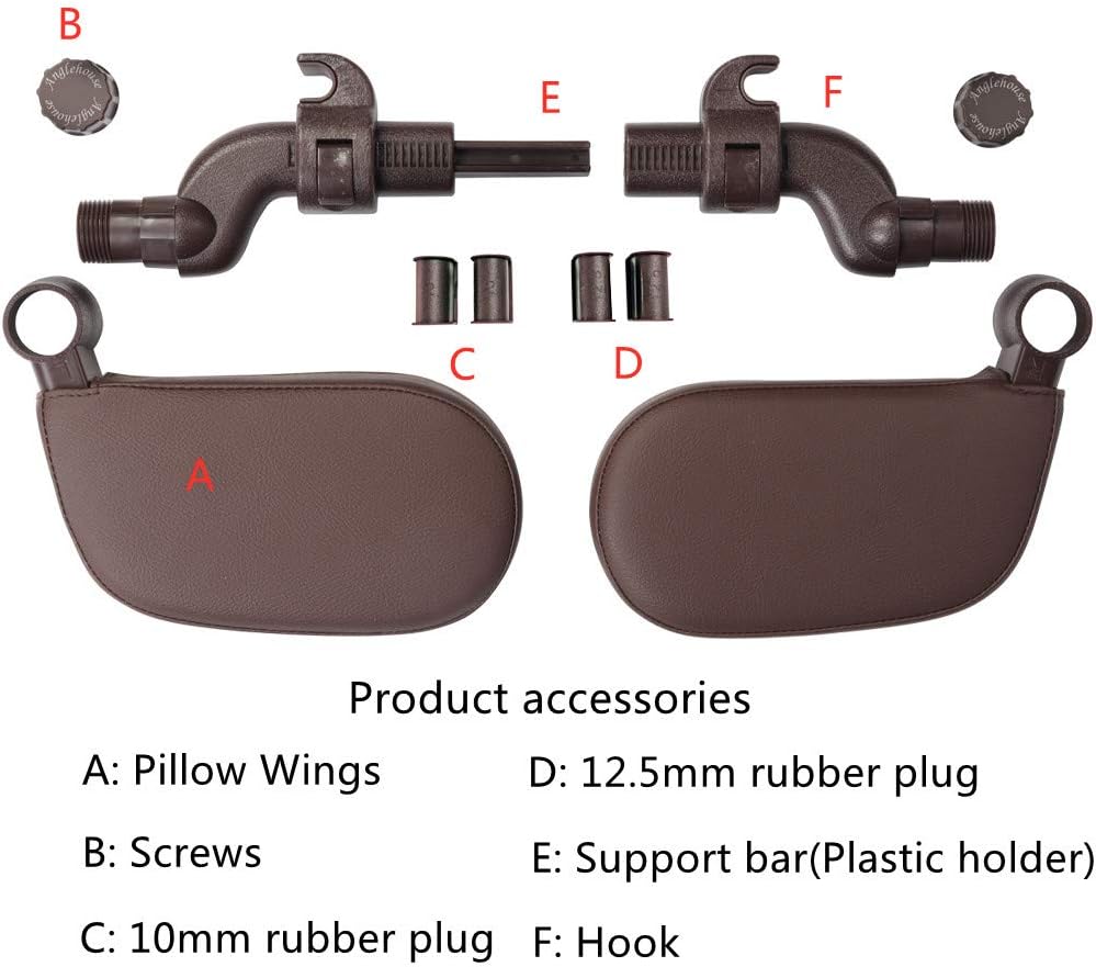 Car Headrest Pillow 360 Adjustable PU Leather Head Neck Support for Kids and Adults