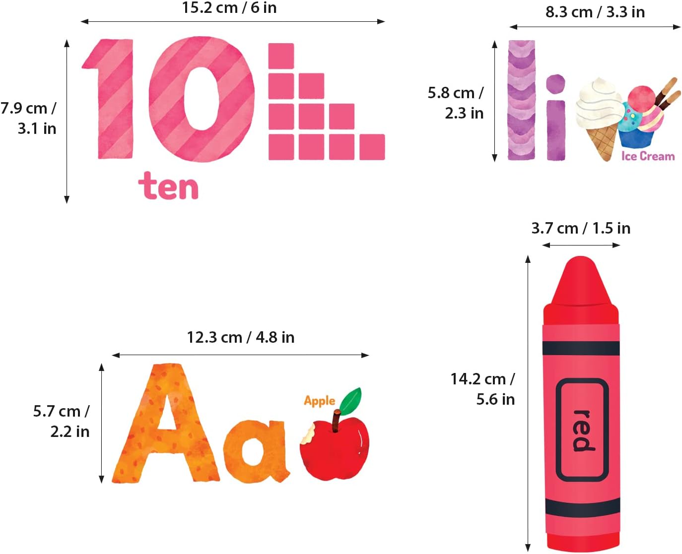 DECOWALL Animal Alphabet Numbers Wall Stickers for Kids Room Decor