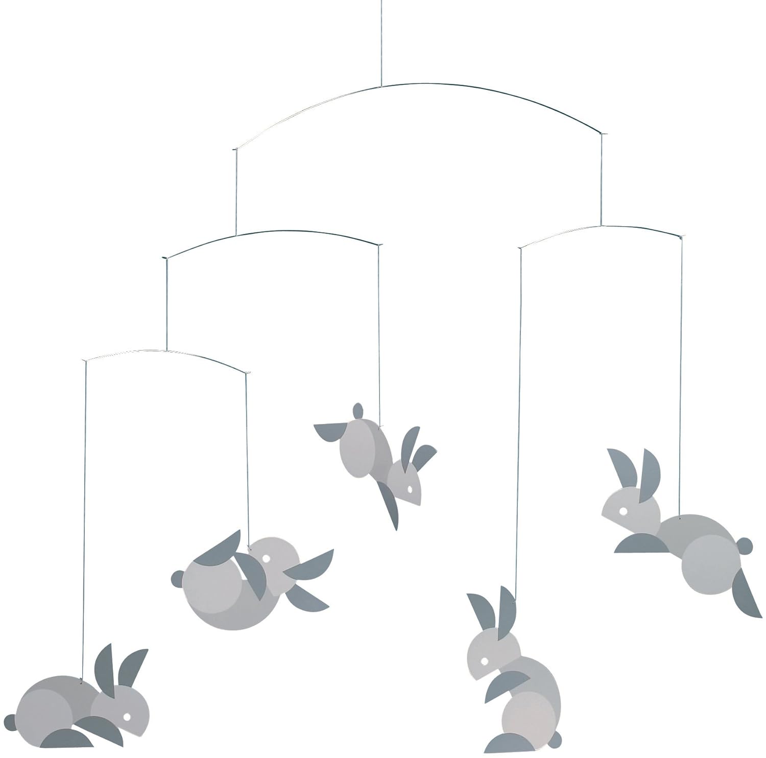 Circular Bunnies Hanging Nursery Mobile - 21 Inches
