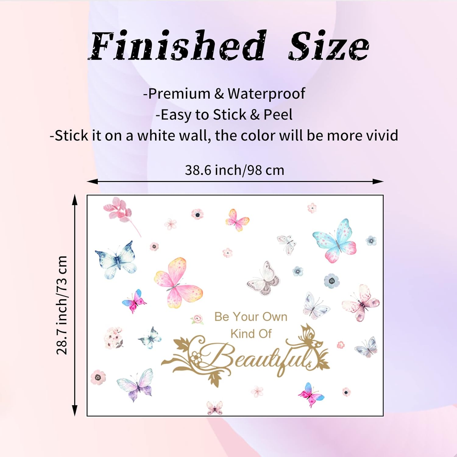 Colorful Butterflies Wall Sticker with Inspiring Quotes