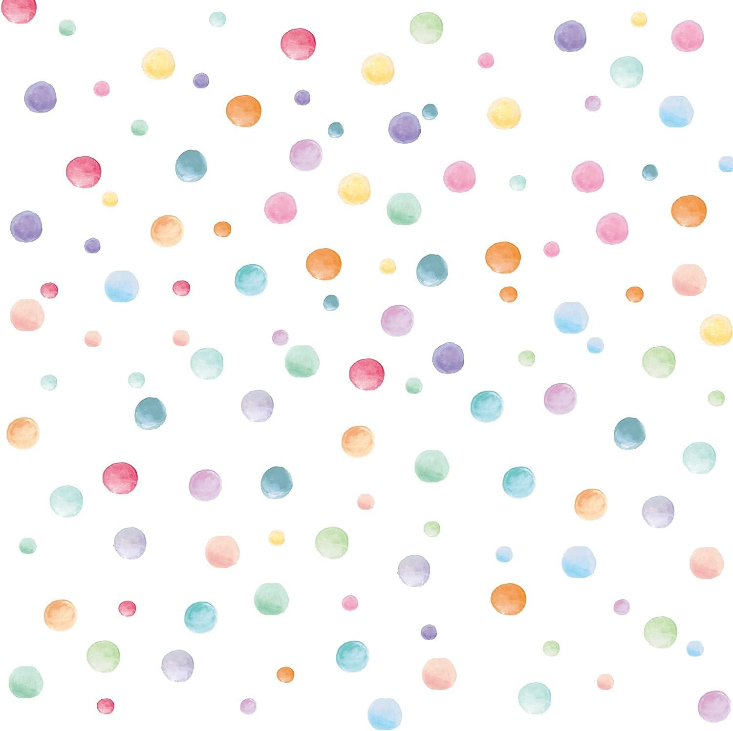 123 Pcs Pastel Polka Dot Wall Stickers Multicolor Circle Decor for Nursery and Kids Room