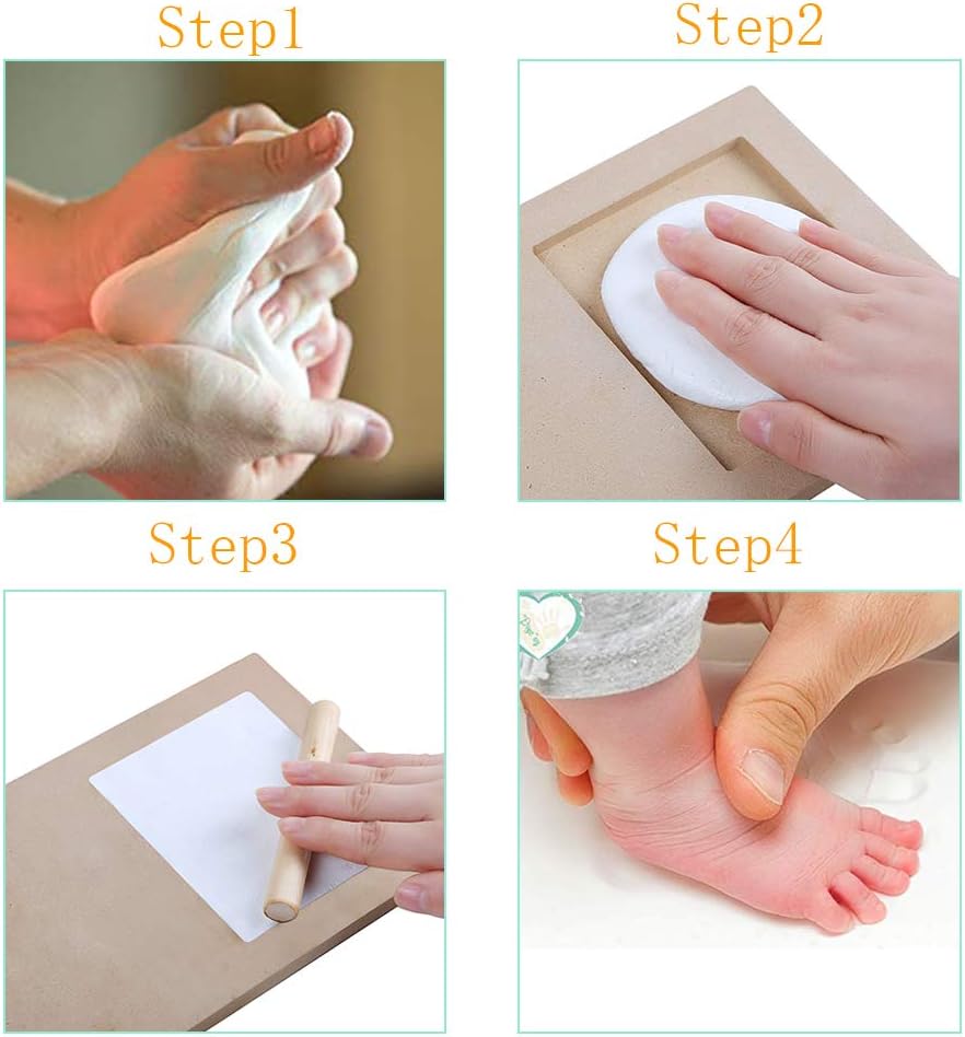 Baby Hand and Footprint Kit with Frame for Newborns - Black