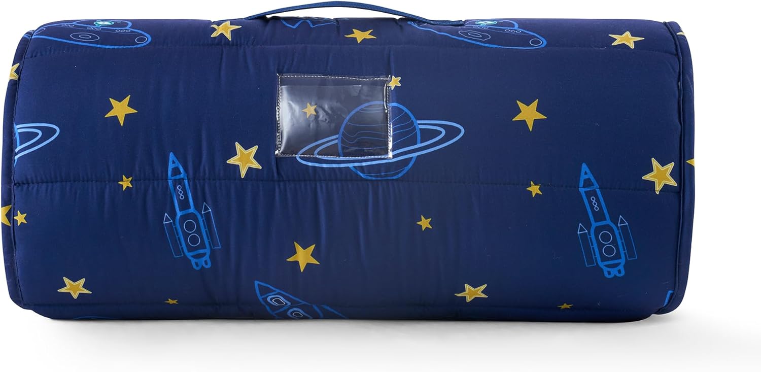 Kids Sleeping Bag Nap Mat with Pillow and Blanket 3-in-1 Portable Quilted Mat for Toddlers