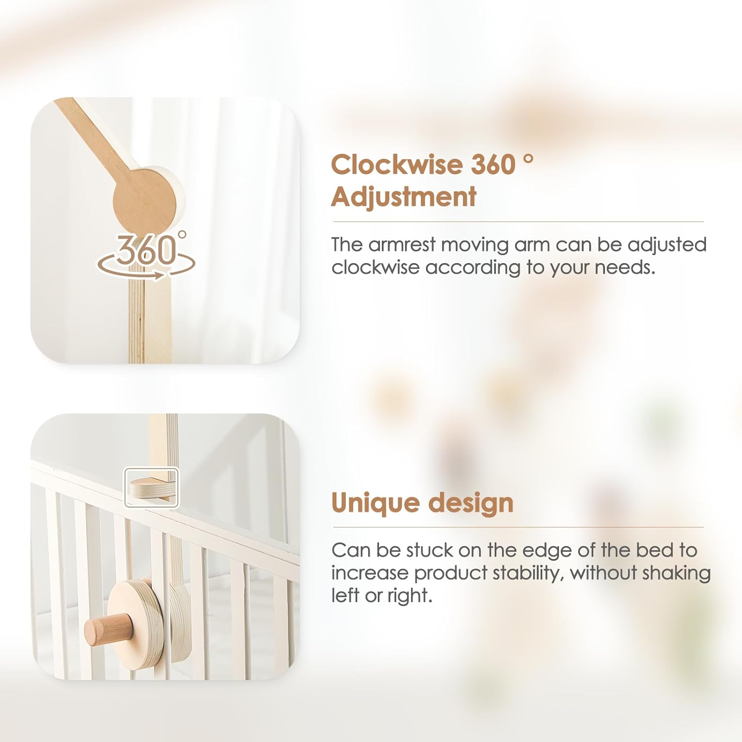HI BABY MONMENT Crib Mobile Arm with 2 Height Settings