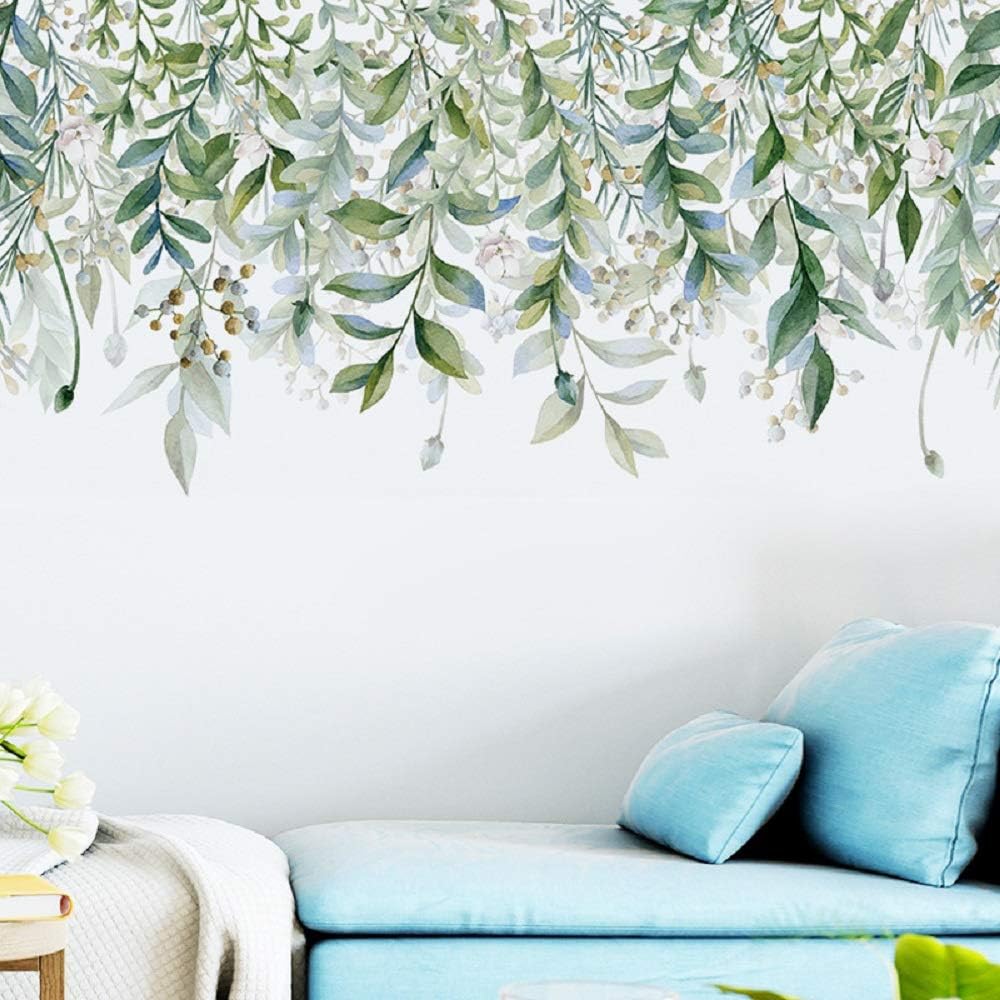 Amazon 3D Hanging Green Leaves Wall Decor Stickers