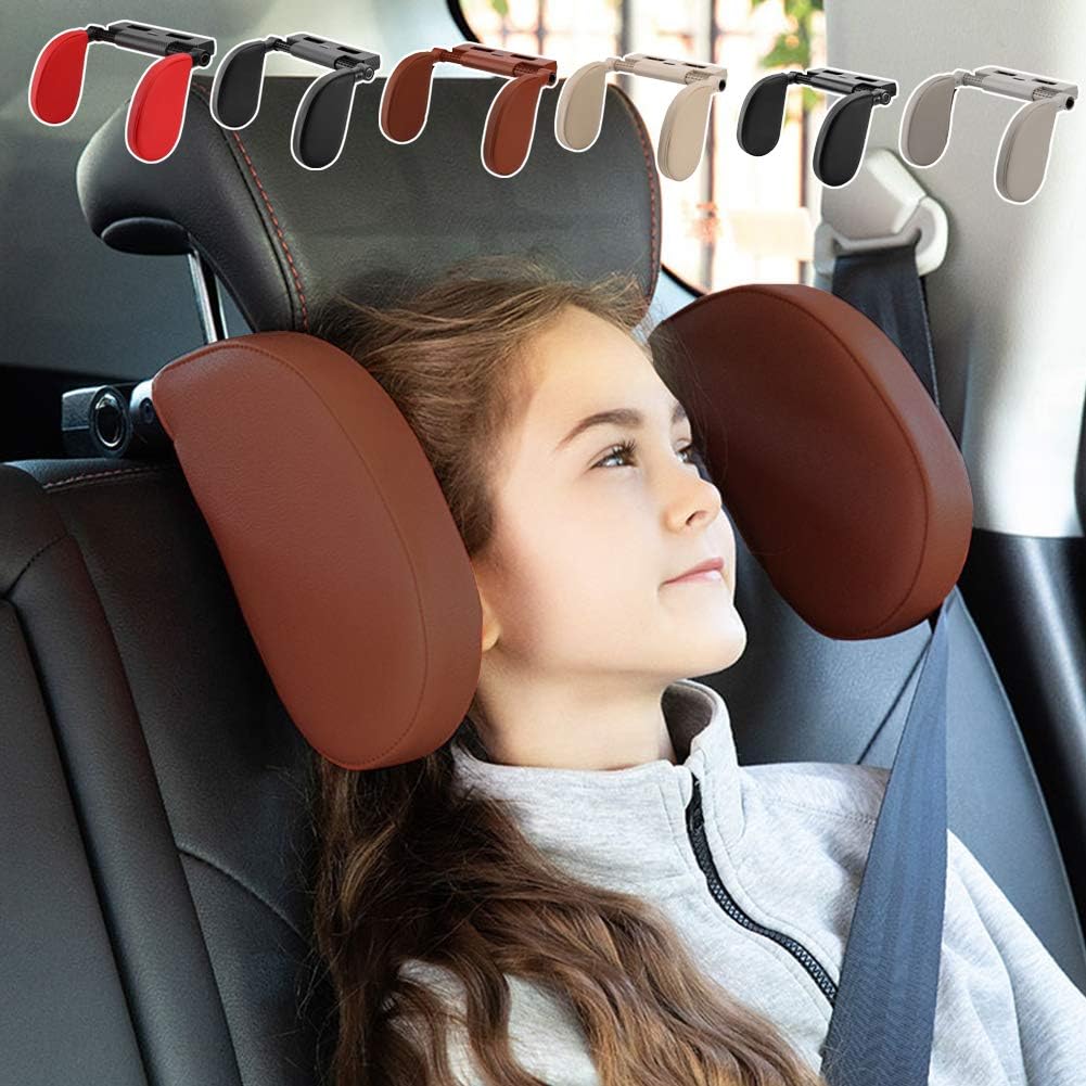 Car Headrest Pillow with 180 Degree Adjustment for Kids and Adults