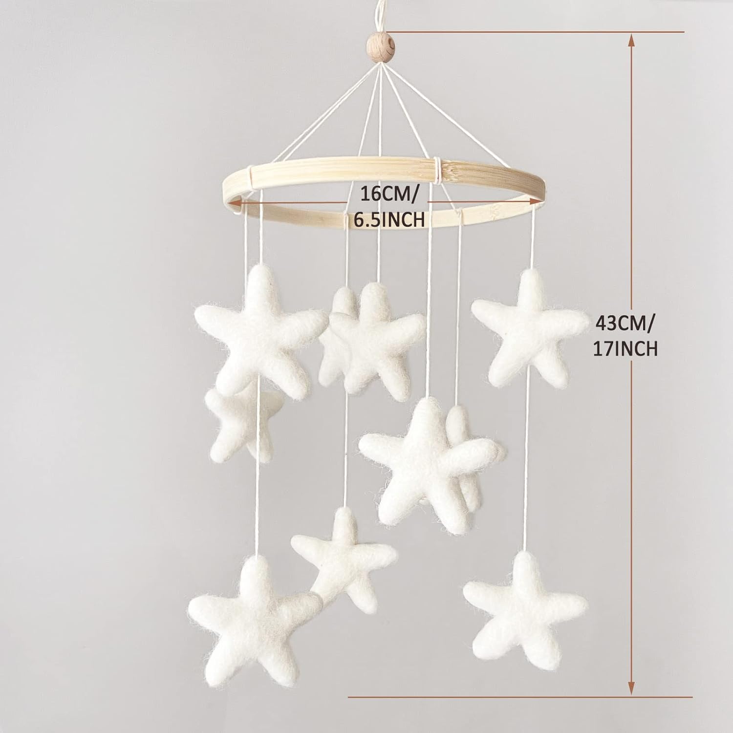 Gender Neutral Baby Mobile - Felt Star Boho Decor