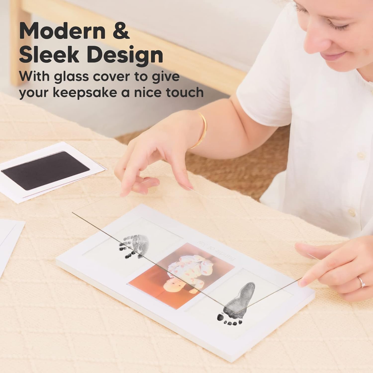Keababies Inkless Baby Hand and Footprint Kit Frame