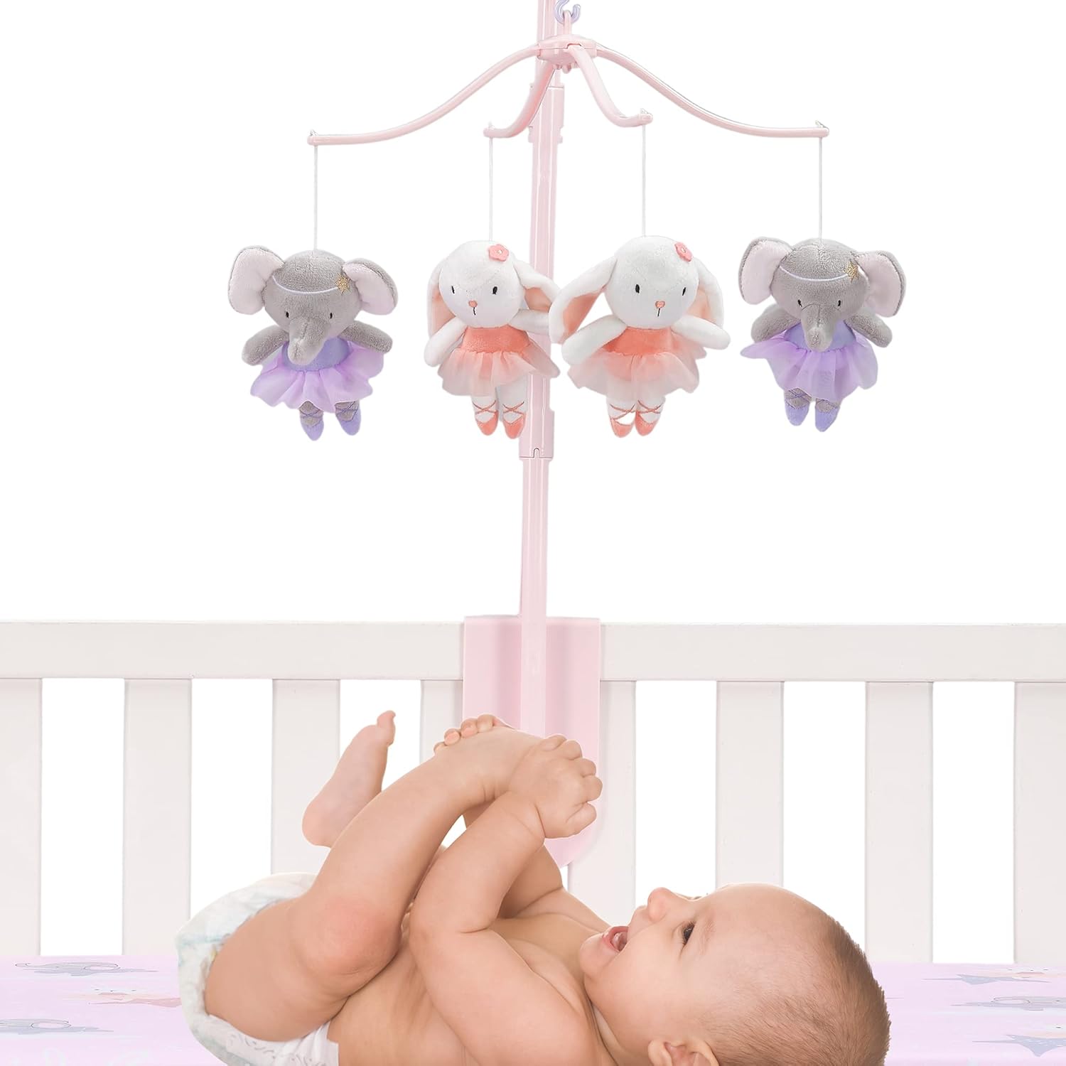 Bedtime Originals Tiny Dancer Musical Baby Crib Mobile Pink