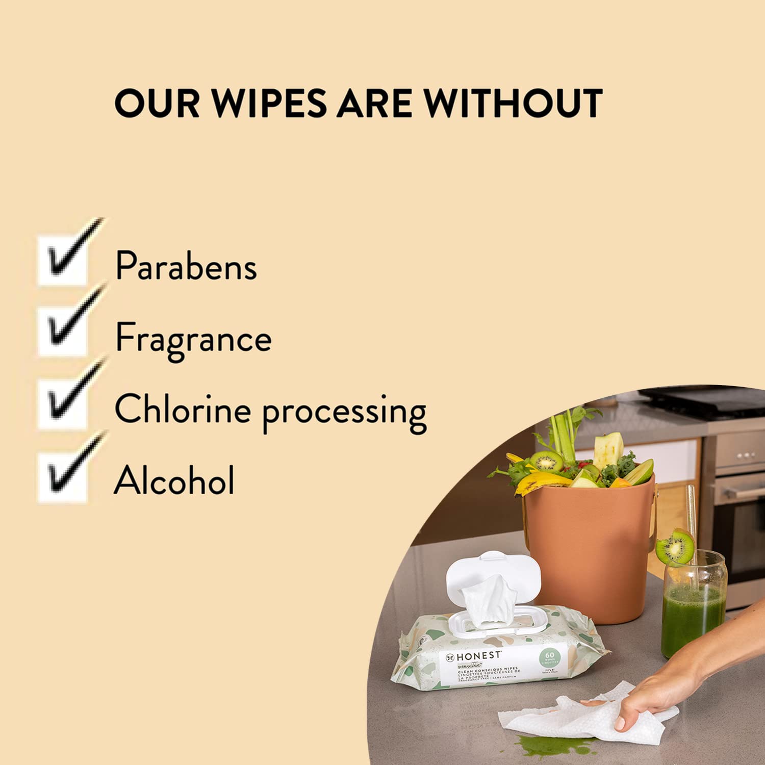 The Honest Company Multi-Use Wipes Hypoallergenic Unscented