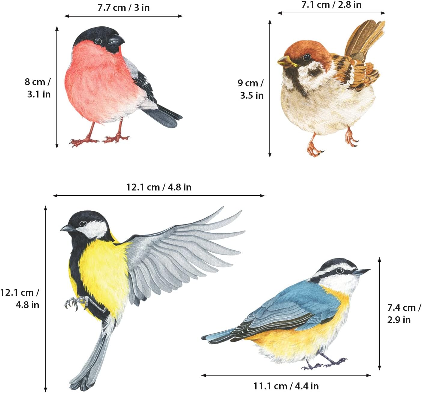 DECOWALL 25 Little Birds Wall Art Decals Stickers