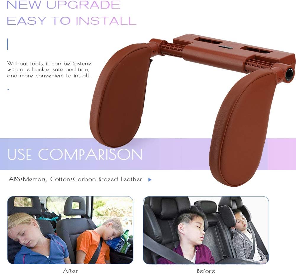Car Headrest Pillow with 180 Degree Adjustment for Kids and Adults