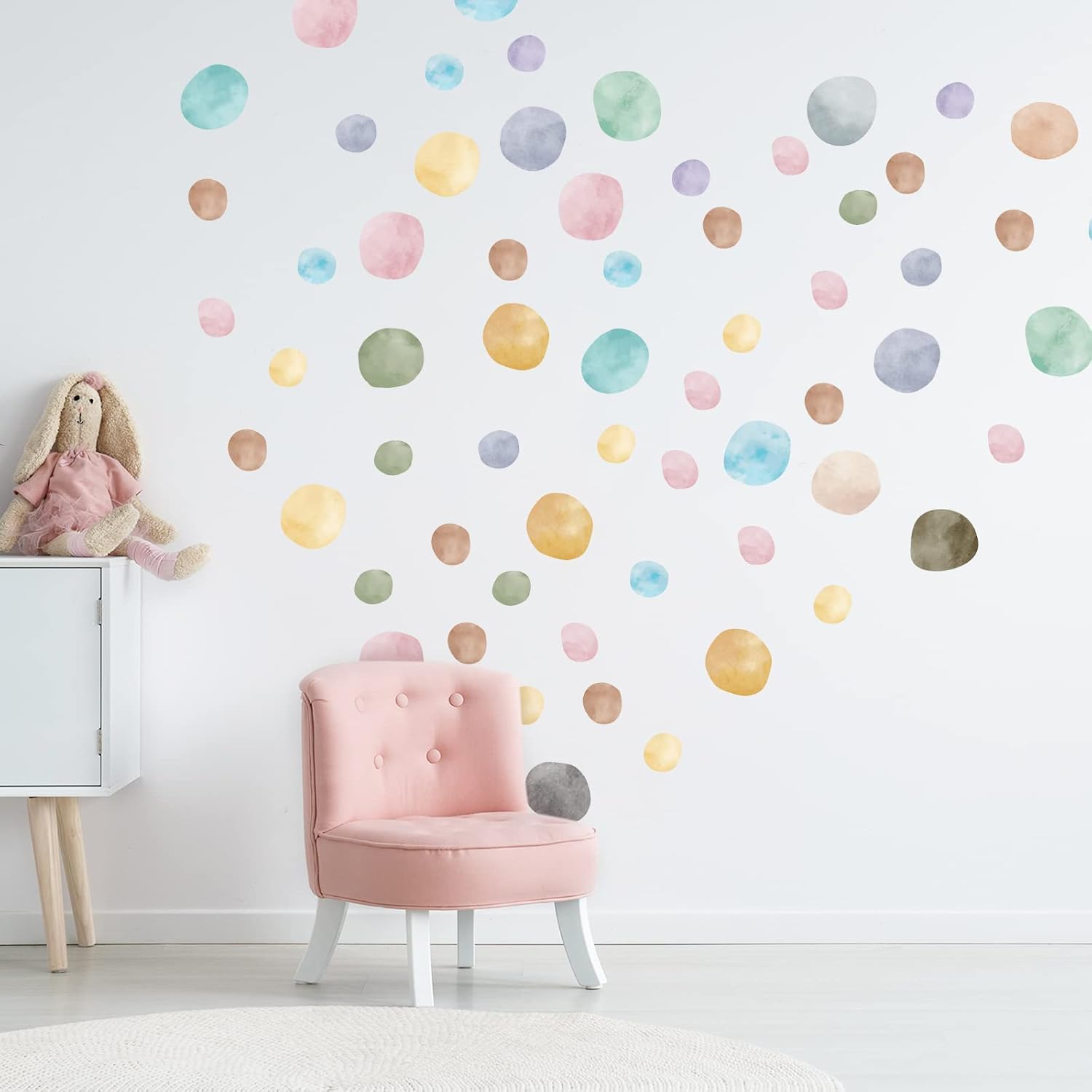 Epakh 296 Pcs Polka Dots Wall Decal Boho Rainbow Kids Room Decor
