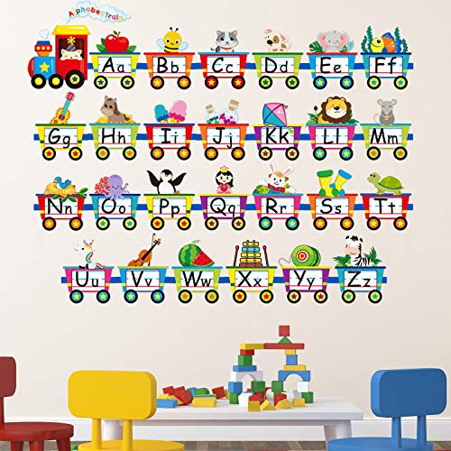 Outus 6 Piece Alphabet Train Wall Decals for Kids and Teens