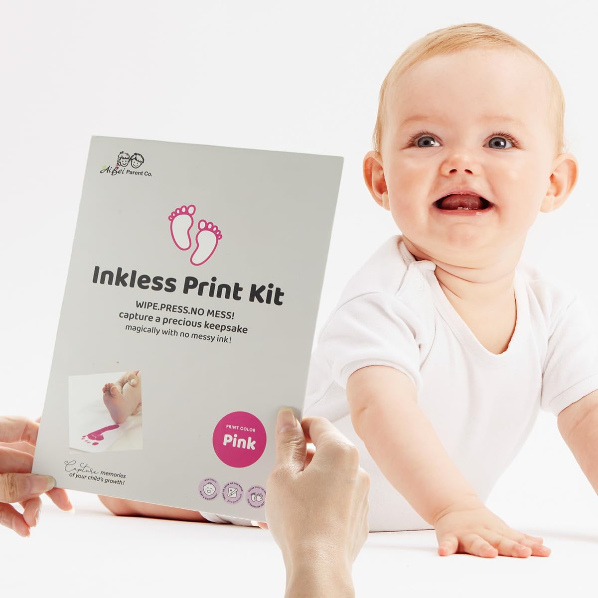 2 PCS Inkless Baby Handprint Footprint Kit for Newborn Milestones