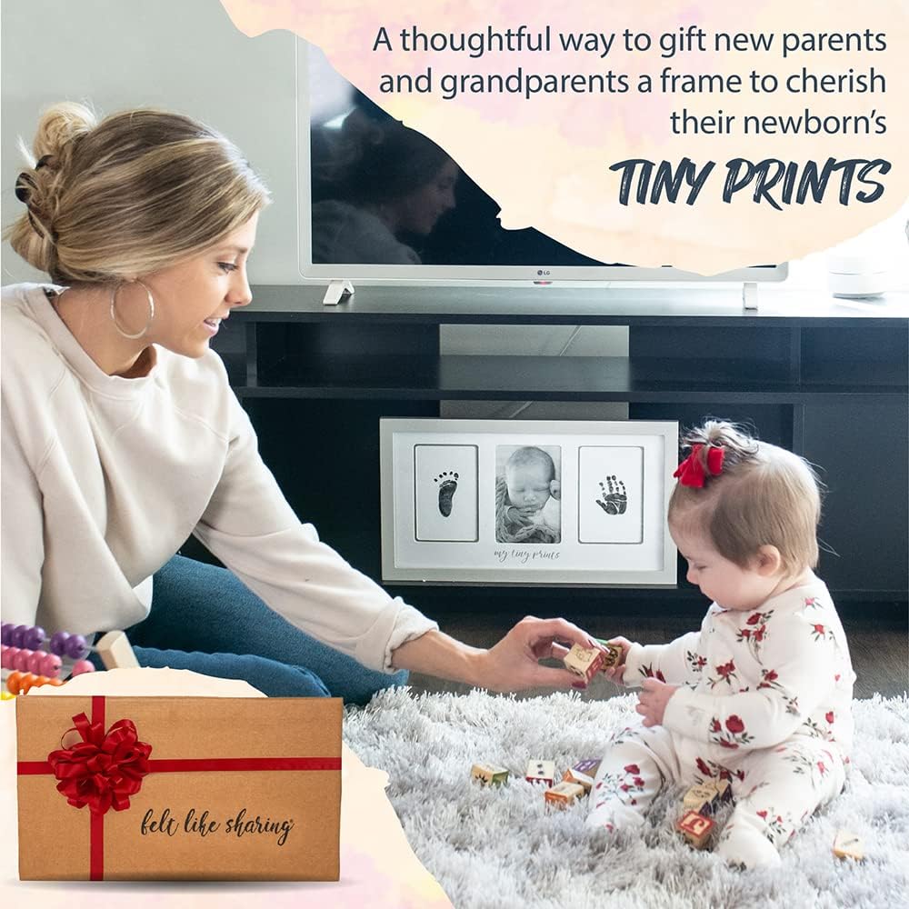 Felt Like Sharing Newborn Handprint and Footprint Kit - Keepsake Frame for Baby
