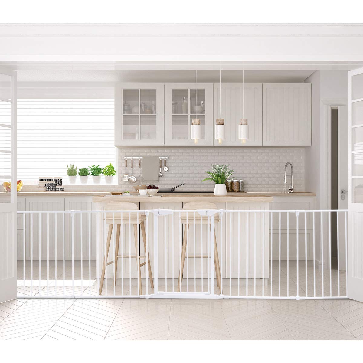 Costzon Baby Safety Gate with Walk-Through Door