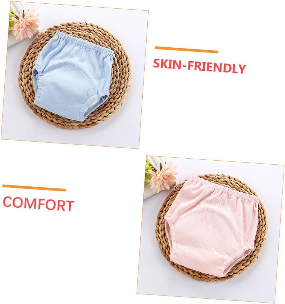 2Pcs Cotton Diaper Covers for Infants Breathable Potty Training Pants