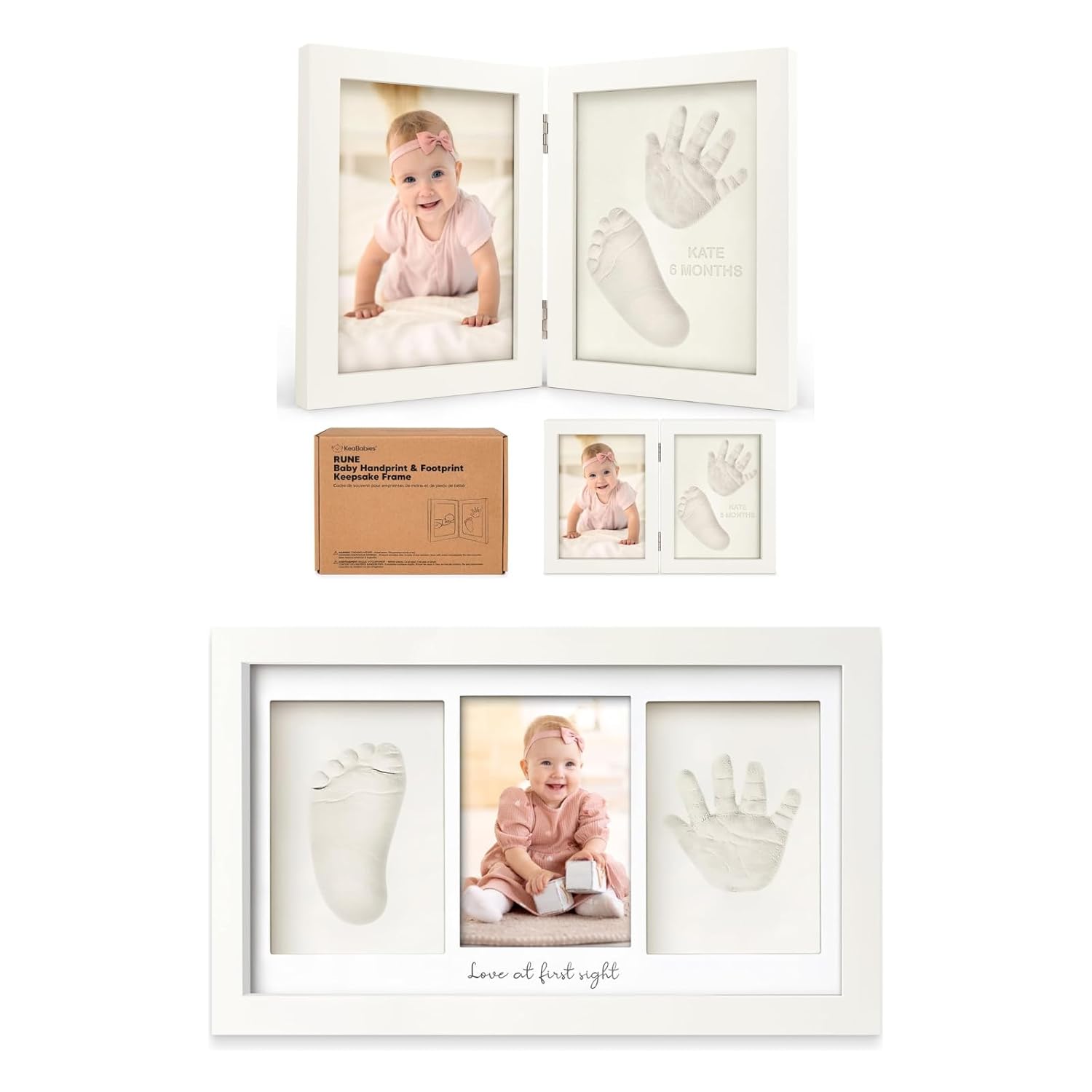 KeaBabies Personalized Baby Hand and Footprint Kit 1