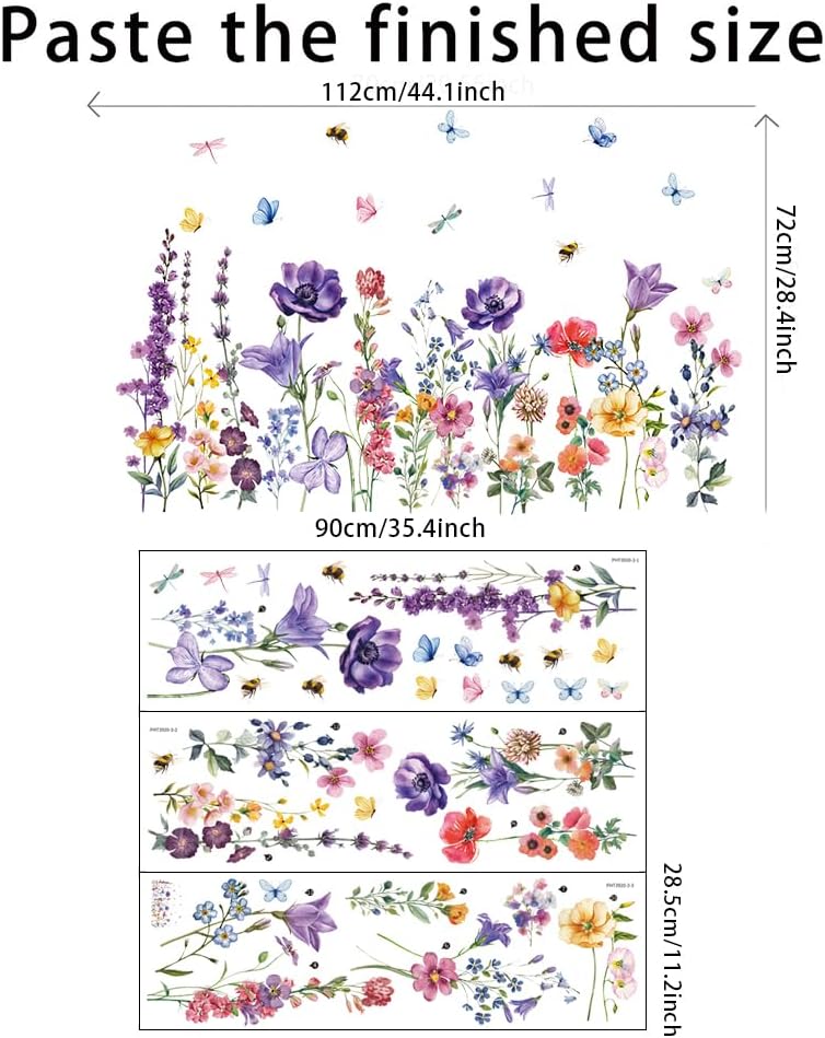 Colorful Wildflower Wall Stickers for Nursery and Kids Room