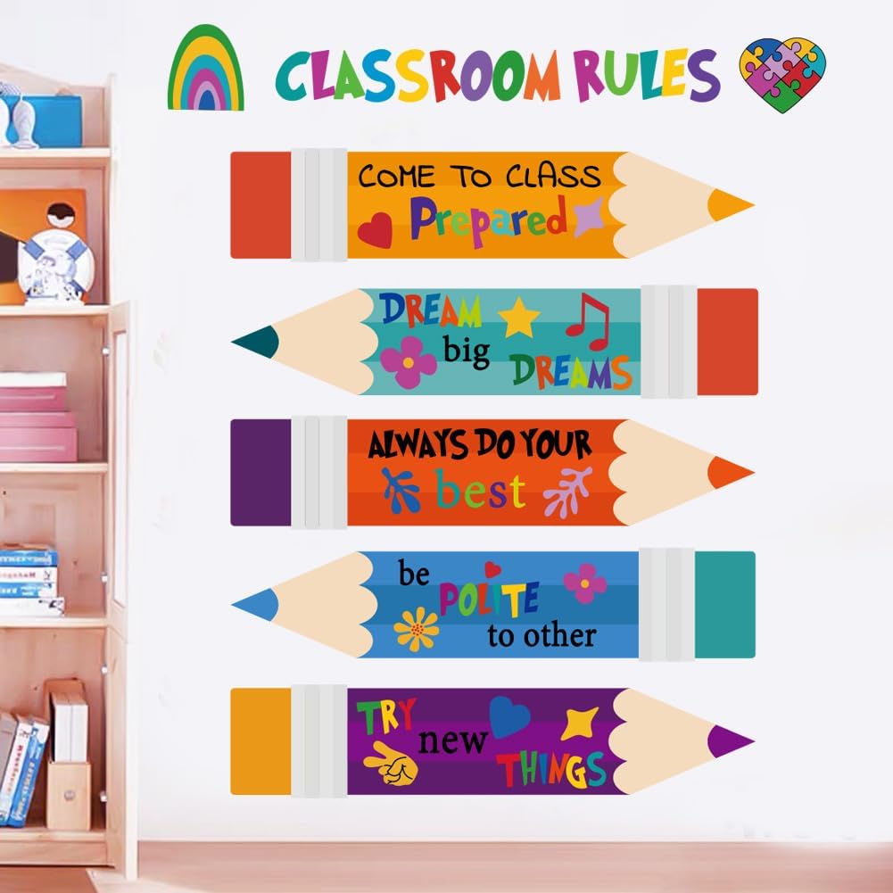 Colorful Inspirational Wall Stickers for Classroom and Kids Room Decor