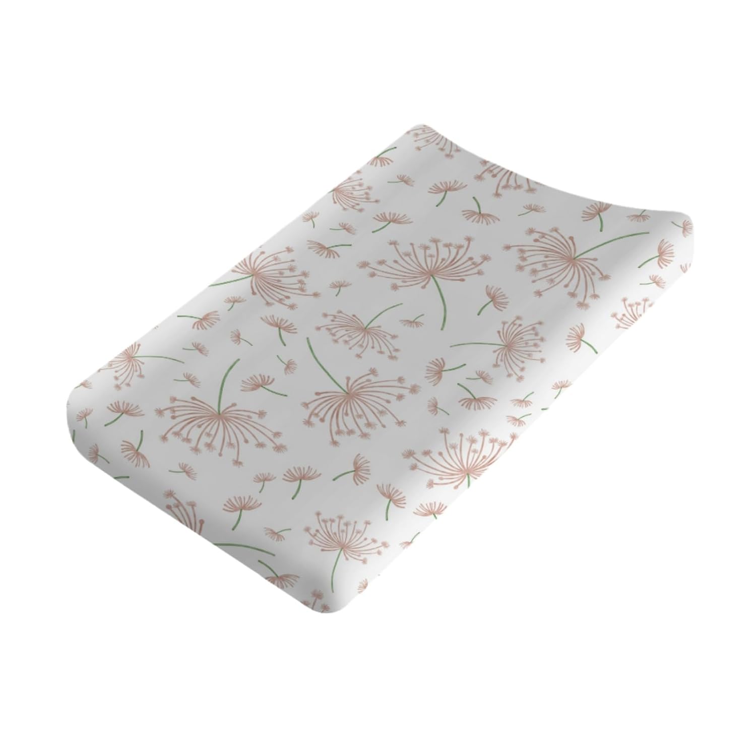 Boho Pink Floral Changing Pad Cover for Baby