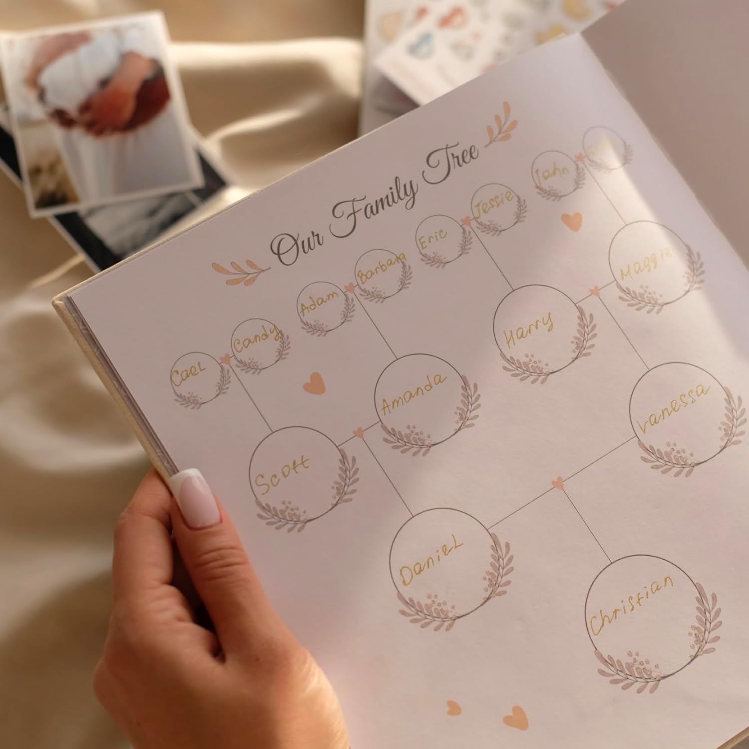 Baby Memory Book for New Parents - Keepsake Scrapbook with Stickers and Photo Album