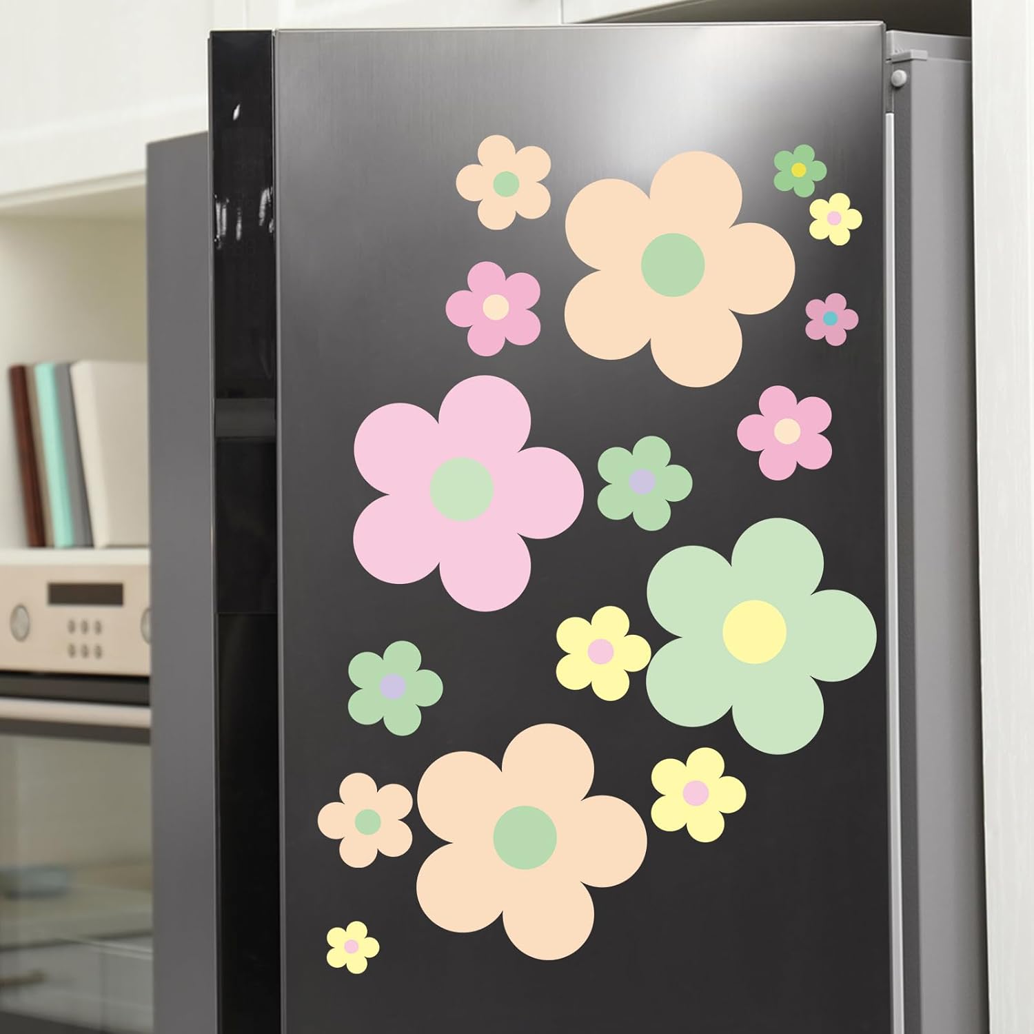 Hotop 128 Pcs Danish Pastel Flower Wall Sticker Decal