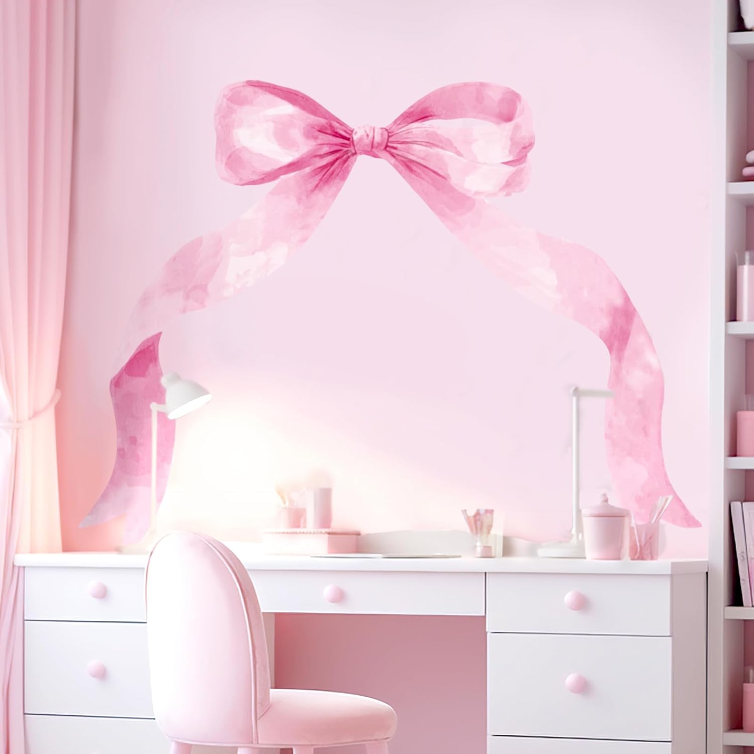 59 x 45 Inch Pink Bow Wall Sticker for Girl Room Decor