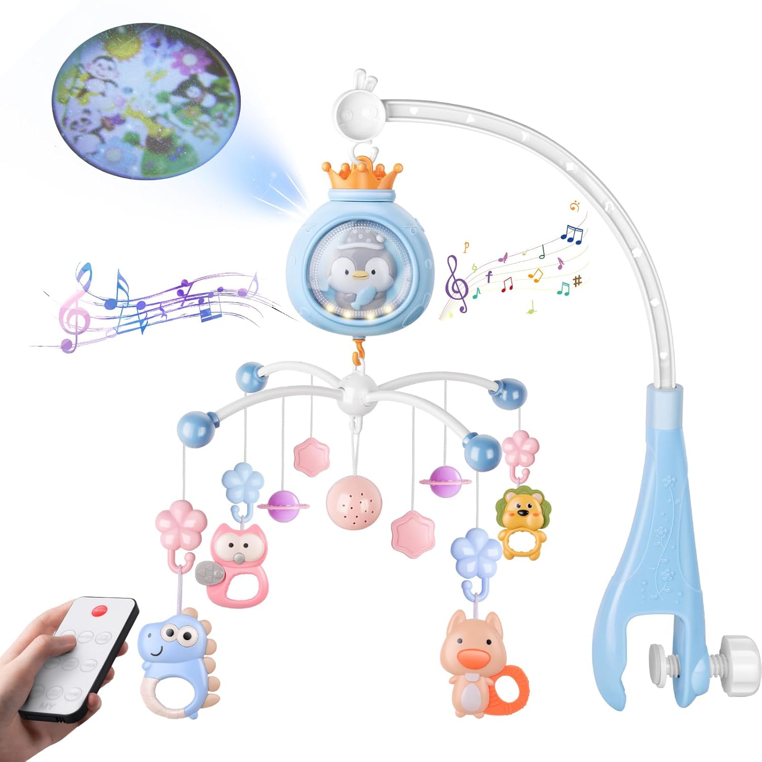 Crib Mobile with Music and Lights for Baby