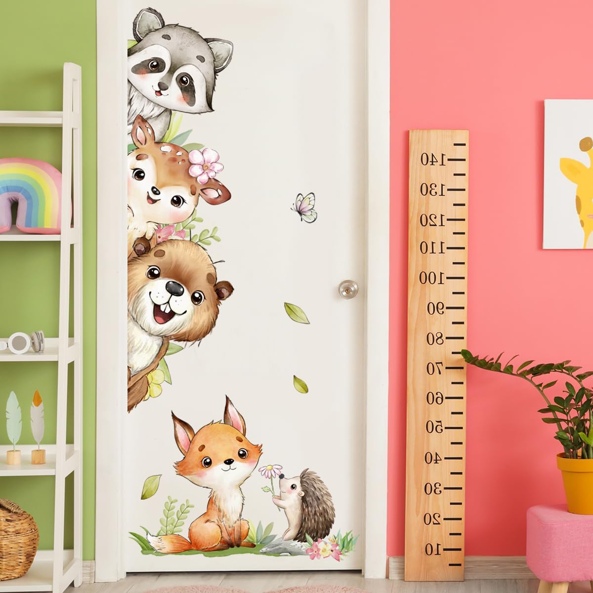 Watercolor Jungle Animal Wall Decals for Baby Nursery