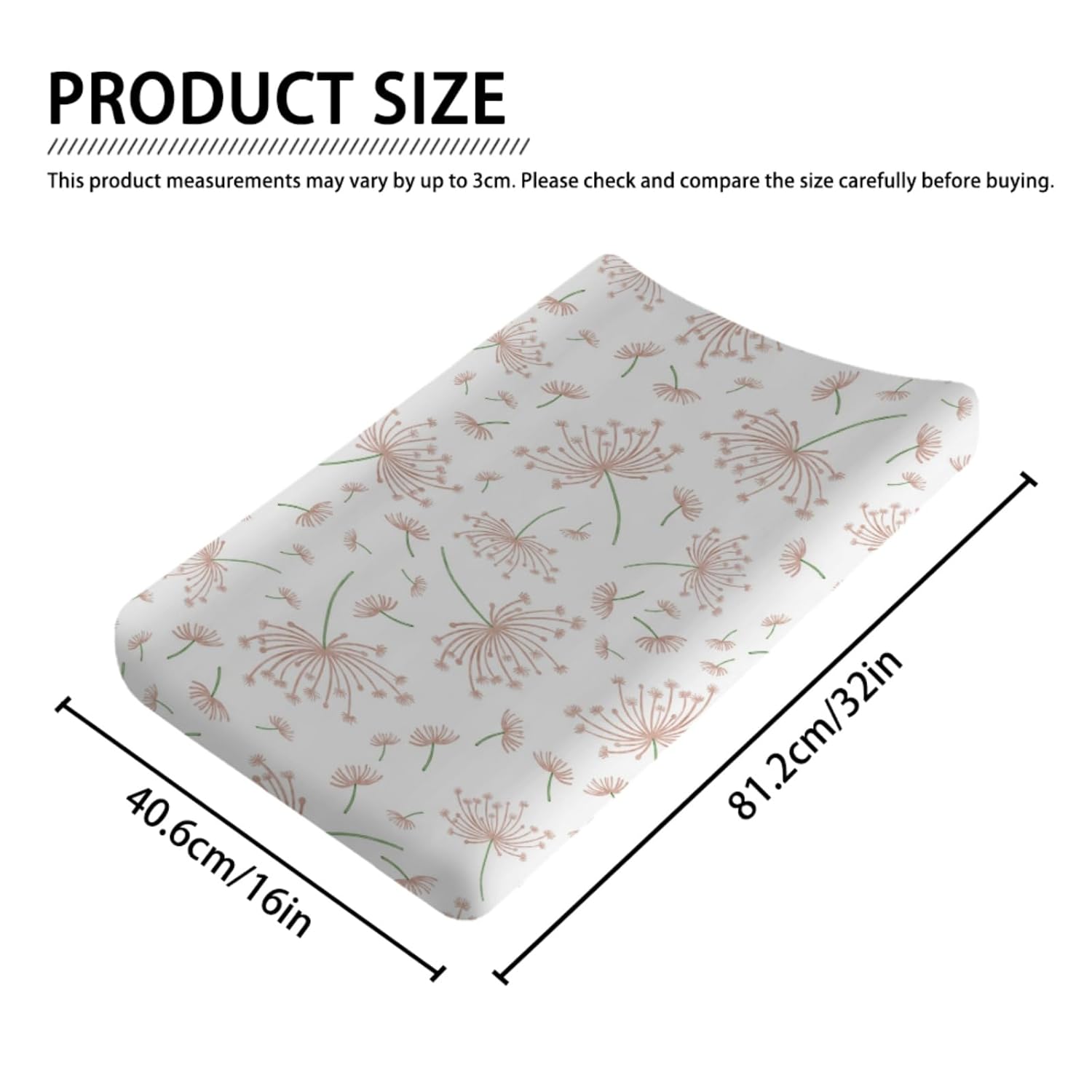 Boho Pink Floral Changing Pad Cover for Baby