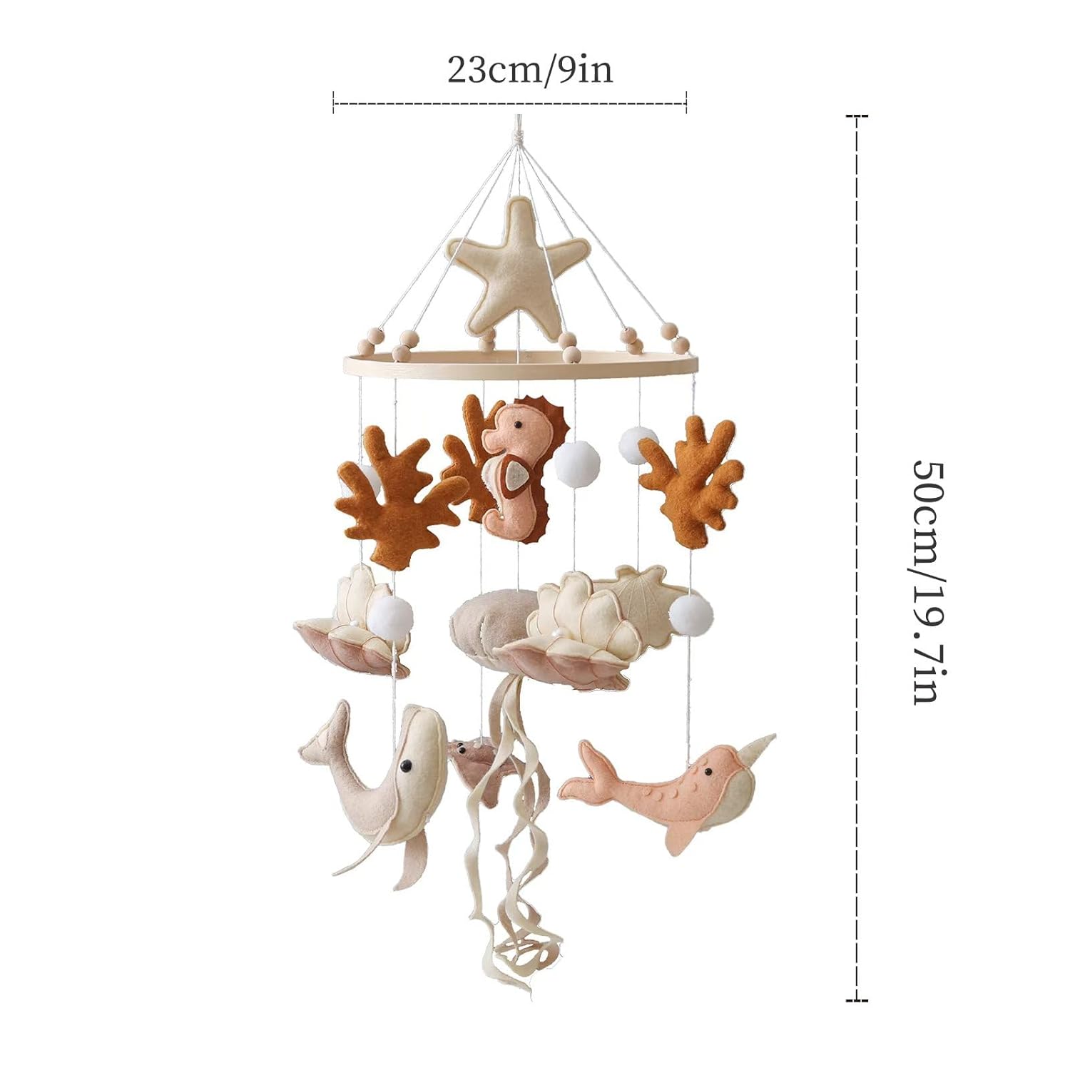 Ocean Life Theme Crib Mobile for Baby Boys Girls