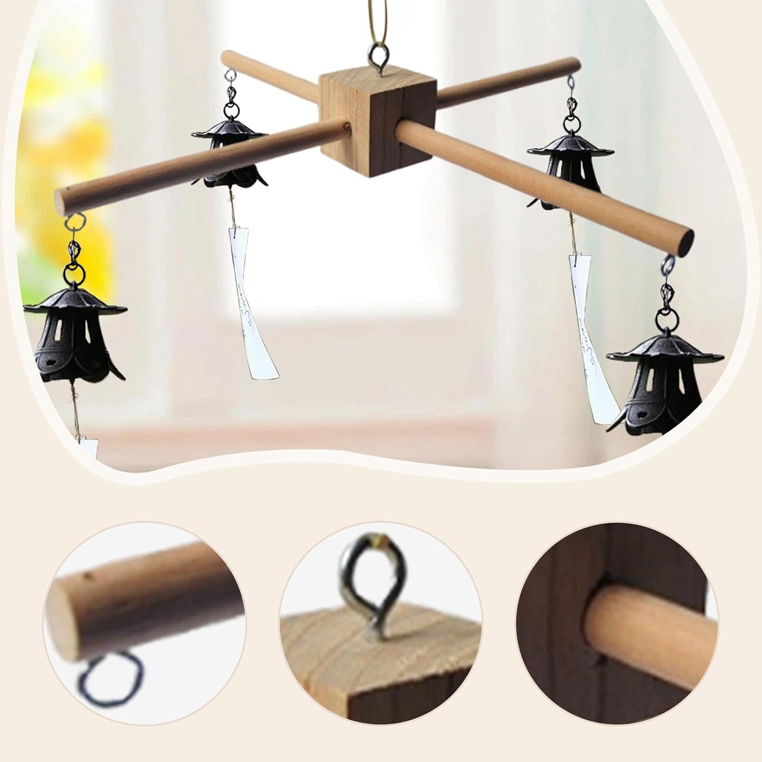 Wooden Mobile Frame Kit for Baby Room Decor
