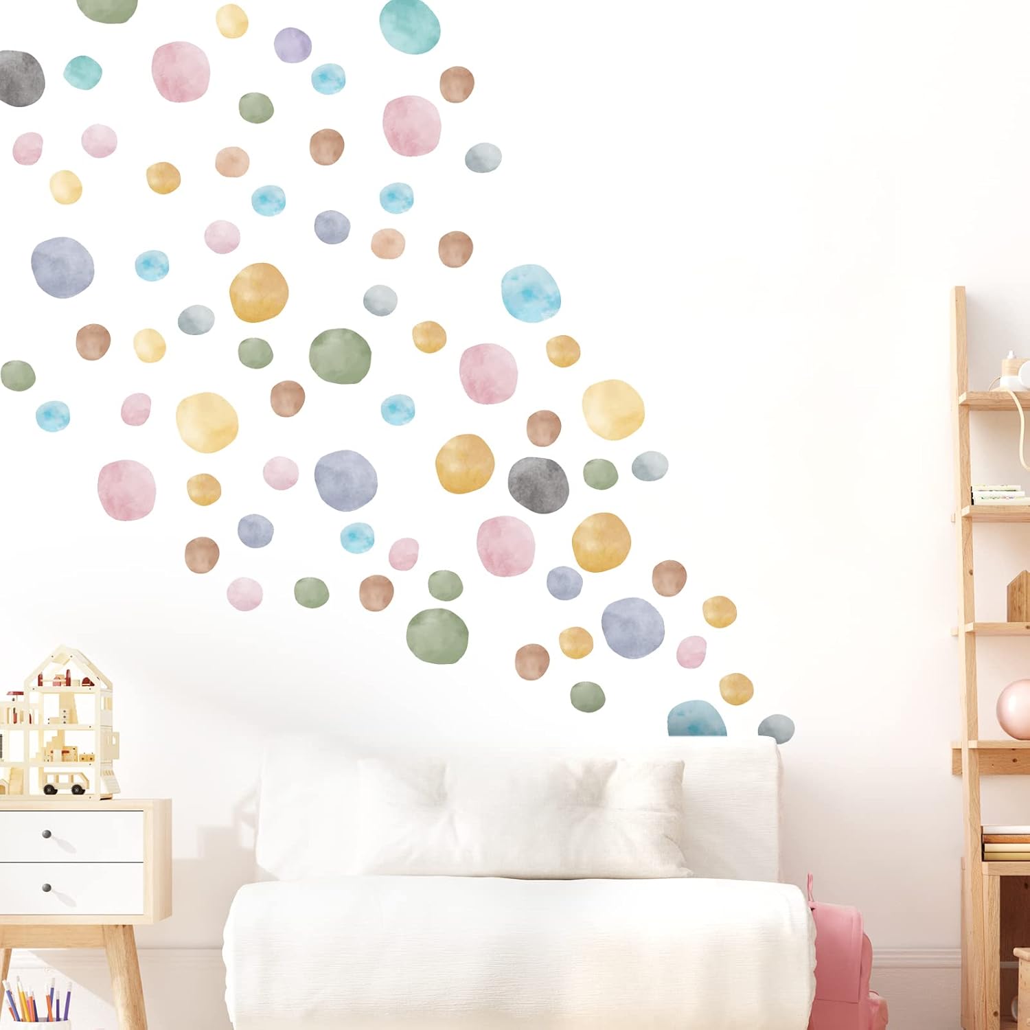 Epakh 296 Pcs Polka Dots Wall Decal Boho Rainbow Kids Room Decor