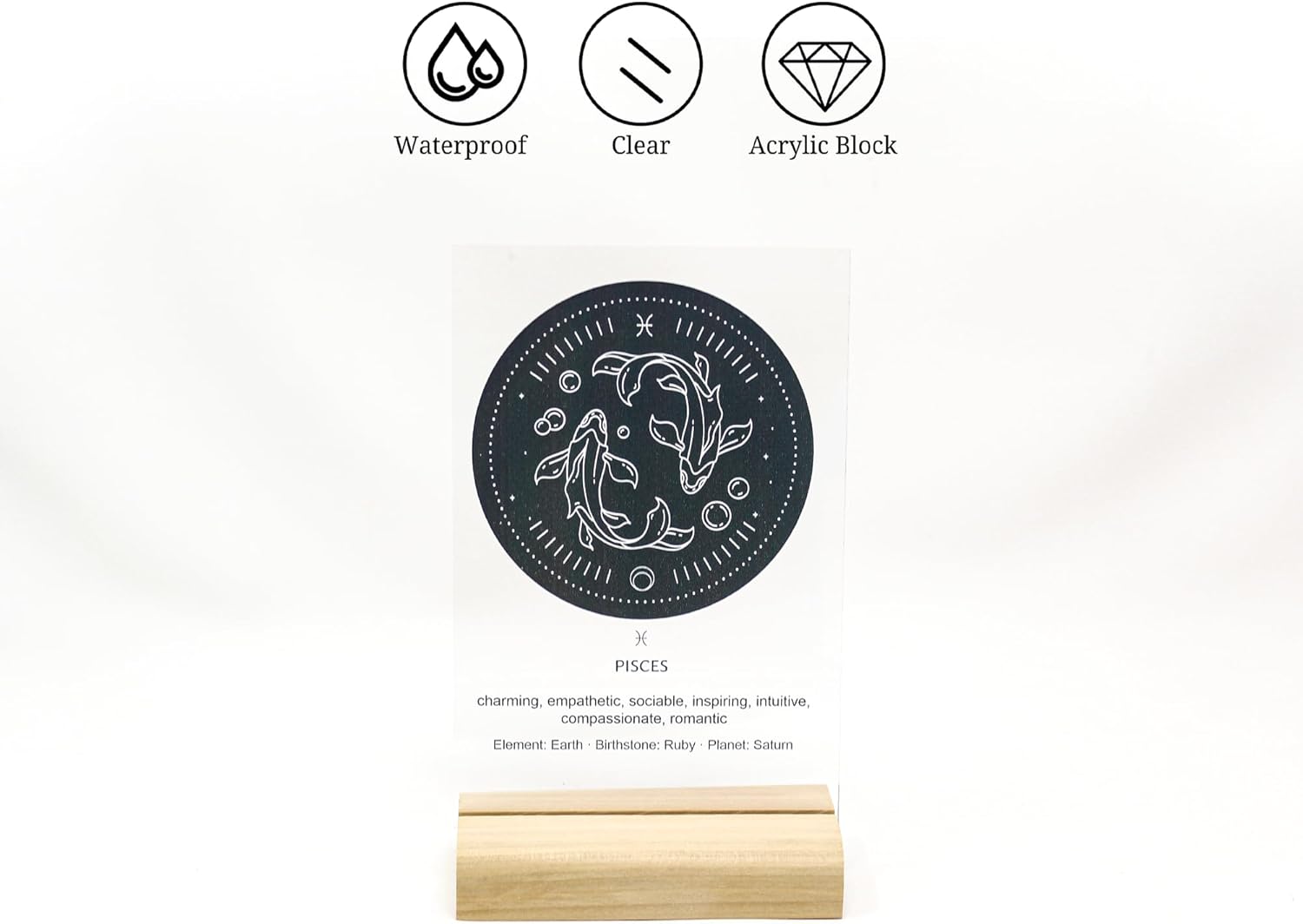 Personalized Zodiac Sign Wall Art with Stand