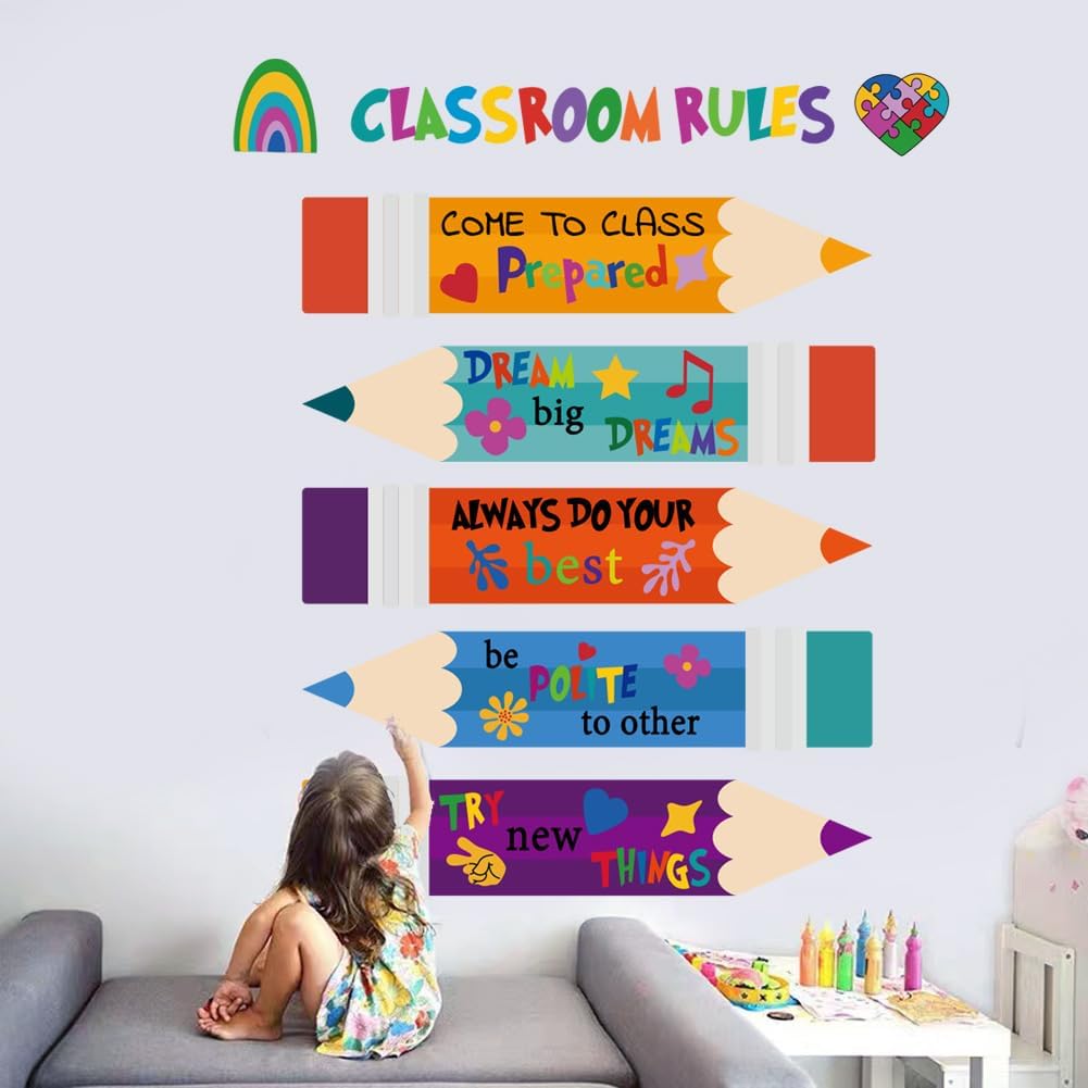 Colorful Inspirational Wall Stickers for Classroom and Kids Room Decor